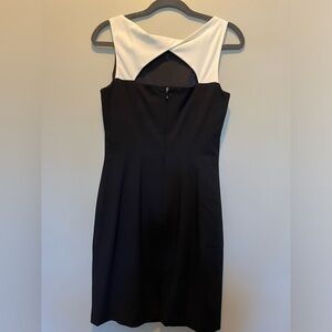 NWT little black dress with classy white twist cutout detail on back